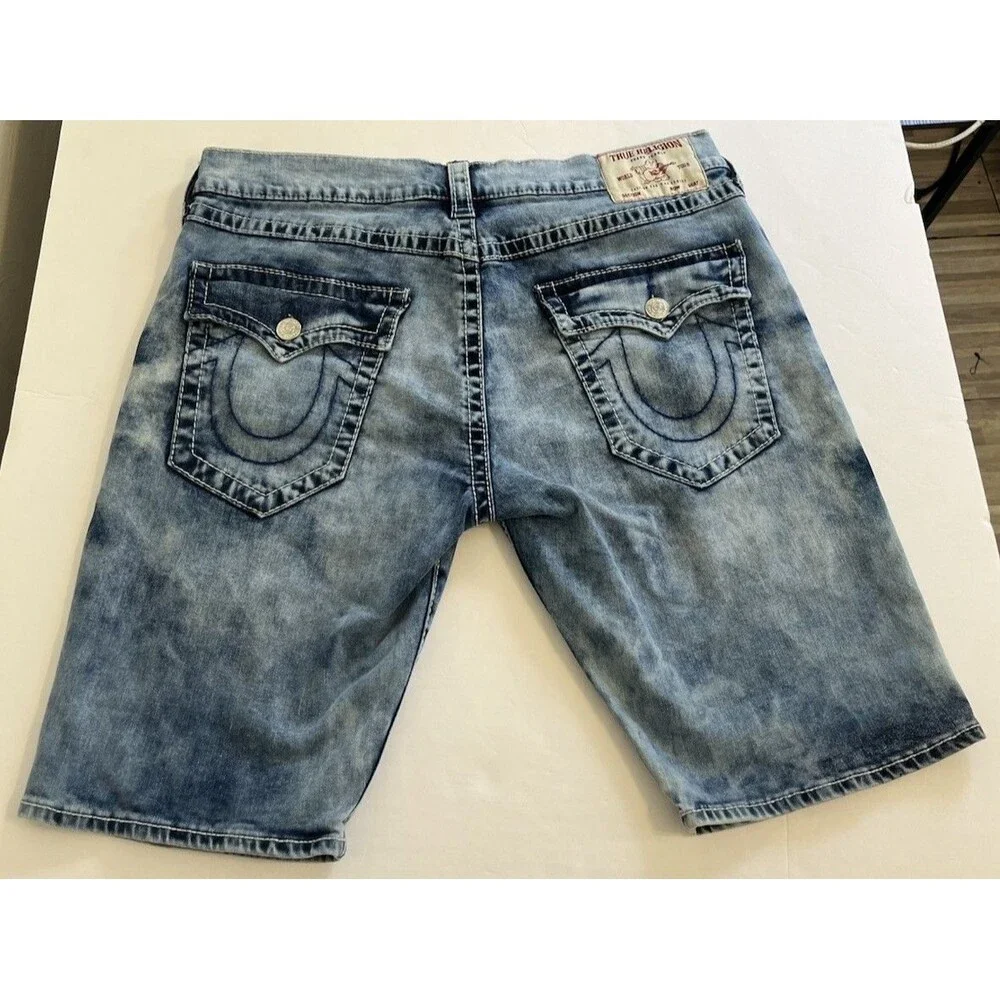 Men's Blue Washed Denim Shorts